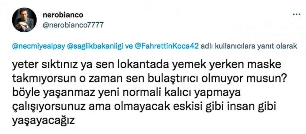 Maske Takmayan Garsonları Sağlık Bakanı'na Şikayet Eden Alpay'a Sert Tepki - Resim: 4