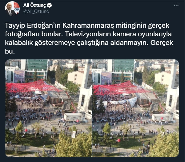 CHP'li Öztunç Paylaştı: Erdoğan'ın Şok Eden Miting Fotoğrafları - Resim: 2
