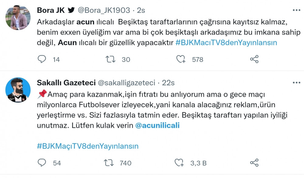 Beşiktaş Taraftarı Acun Ilıcalı'ya Sesleniyor! Maç TV8'de Yayınlansın - Resim: 3