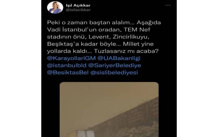 TRT Spikeri Işıl Açıkkar İBB'ye Çakmak İsterken Baltayı Taşa Vurdu: Karayolları Tepki Gösterdi - Resim: 4