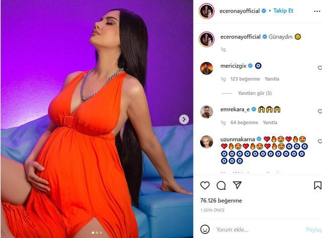 Ece Ronay'ın Dekolteli Hamilelik Pozları Instagram'ı Salladı - Resim: 3