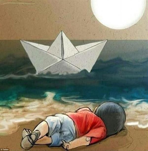Yürek burkan Aylan Kurdi karikatürleri - Resim: 1